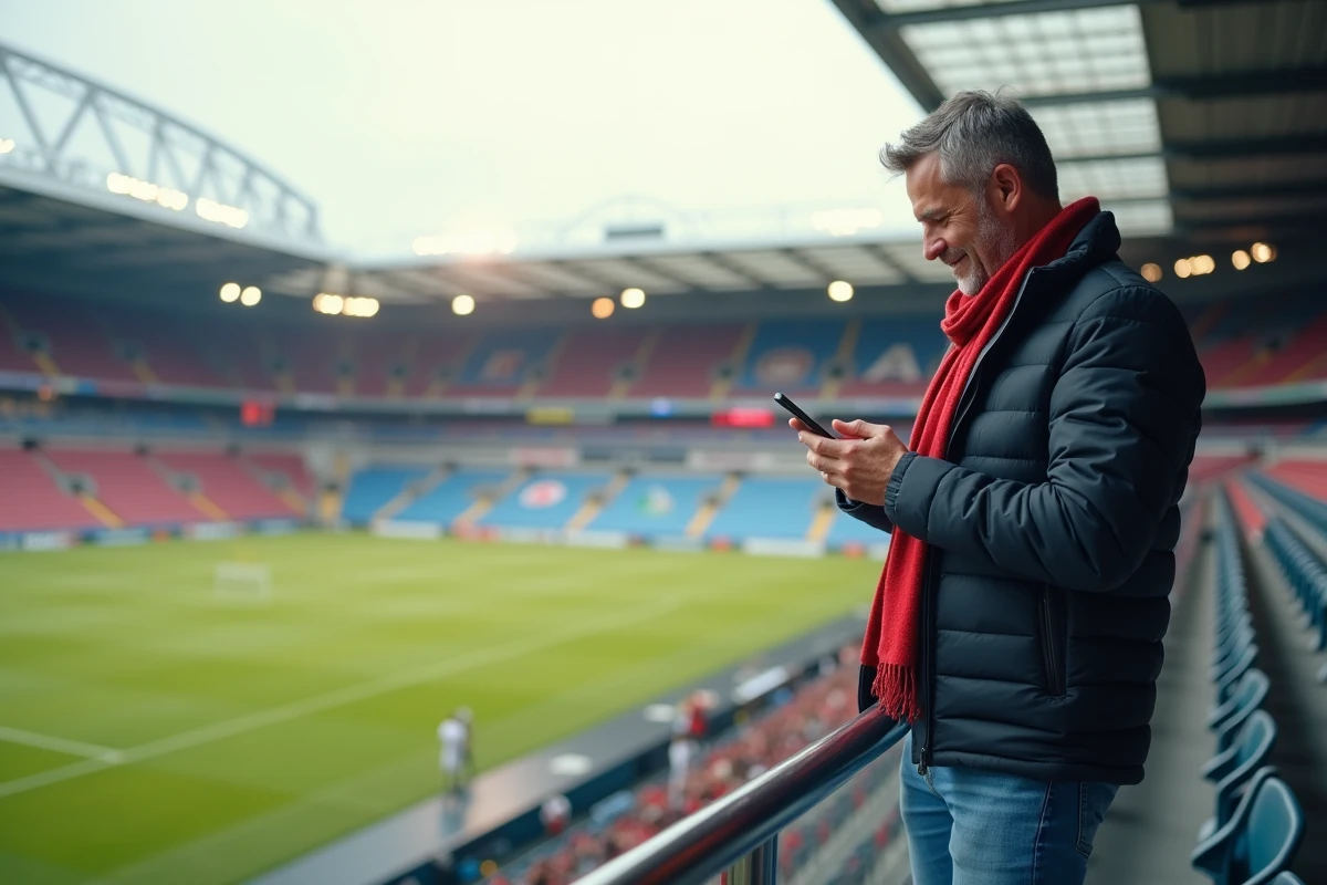 Supporter regardant le classement dans un stade moderne