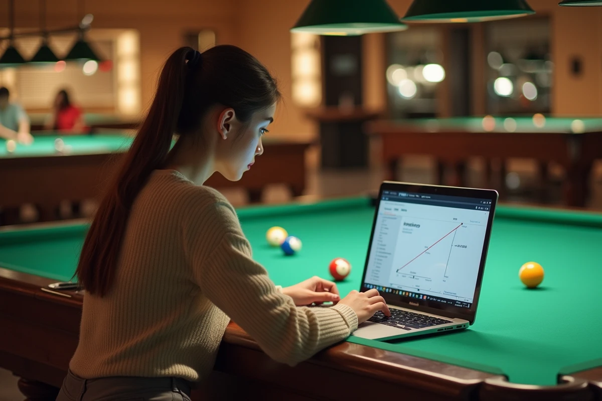 Jeune femme utilisant un ordinateur près d