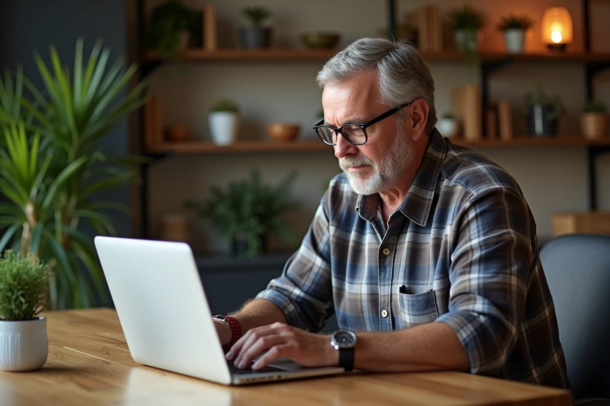 Homme regardant lordinateur avec billets WWE