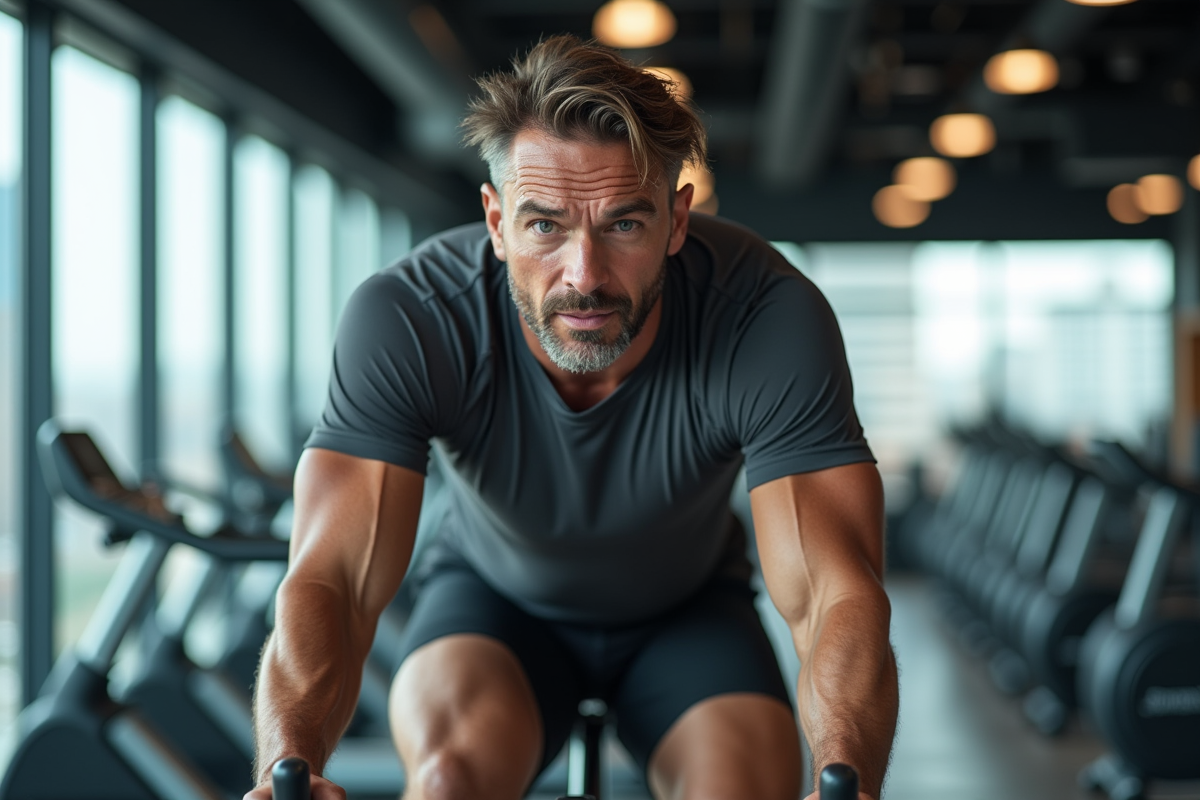 Homme faisant du vélo d