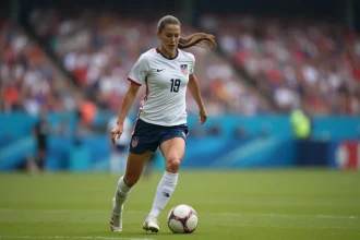 Joueuse de football américaine en action sur le terrain